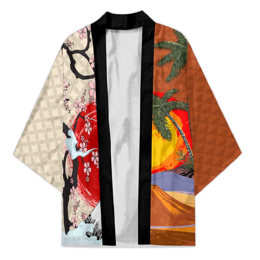 Japanese Culture Hawaii Style Kimono Mauna Kea and Fuji Mountains - Polynesian Pride