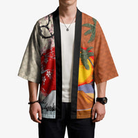Japanese Culture Hawaii Style Kimono Mauna Kea and Fuji Mountains - Polynesian Pride
