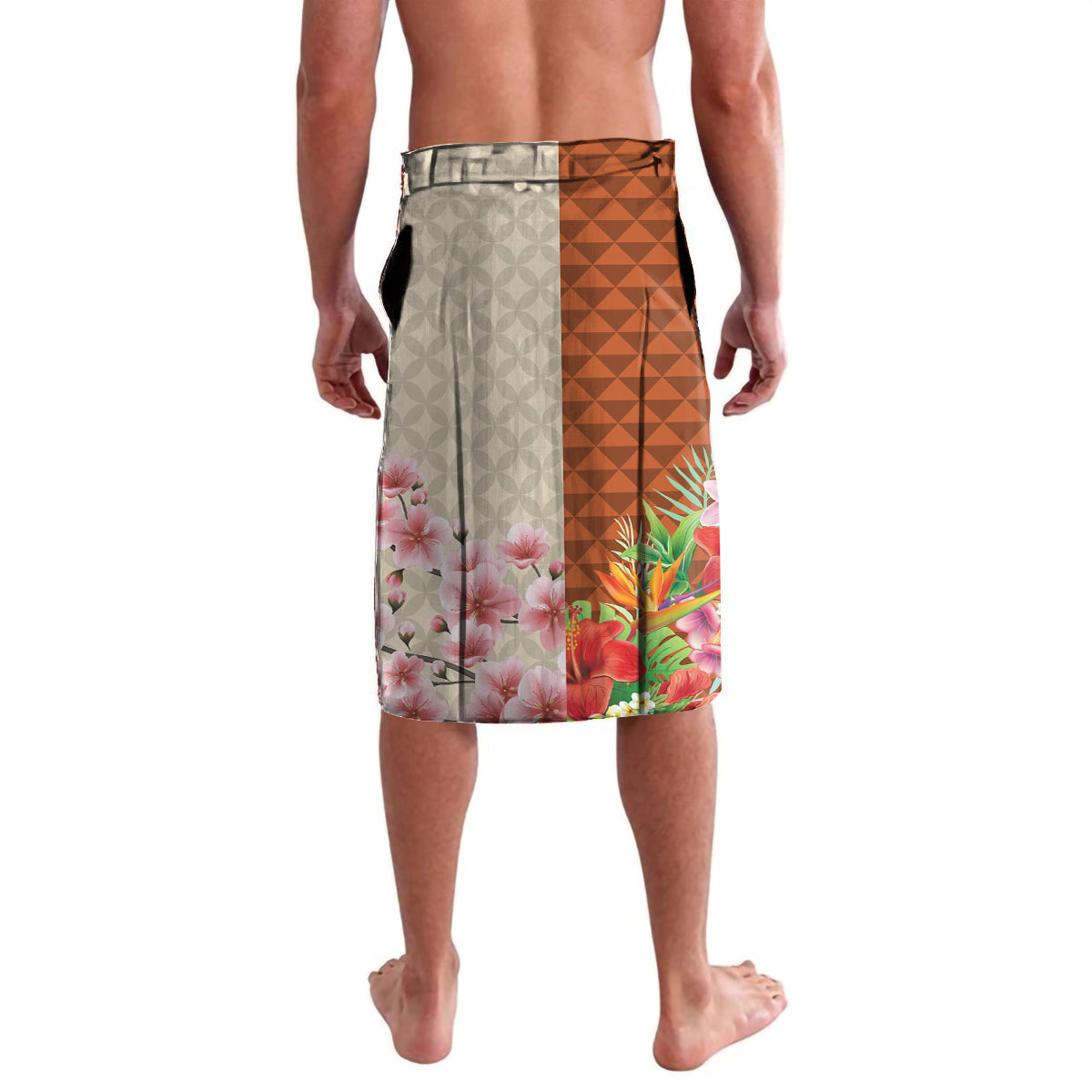 Japanese Culture Hawaii Style Lavalava Mauna Kea and Fuji Mountains LT03 - Polynesian Pride