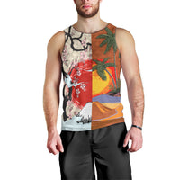 Japanese Culture Hawaii Style Men Tank Top Mauna Kea and Fuji Mountains LT03 - Polynesian Pride