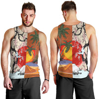 Japanese Culture Hawaii Style Men Tank Top Mauna Kea and Fuji Mountains LT03 - Polynesian Pride