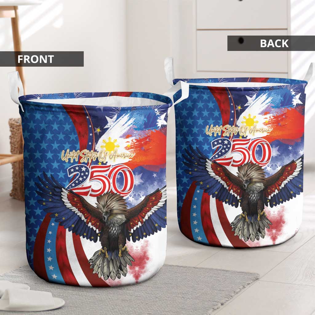Philippines and United States Semiquincentennial Laundry Basket Eagle and National Flag Style LT03 - Polynesian Pride