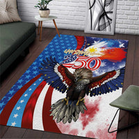 Philippines and United States Semiquincentennial Area Rug Eagle and National Flag Style