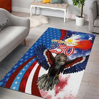 Philippines and United States Semiquincentennial Area Rug Eagle and National Flag Style
