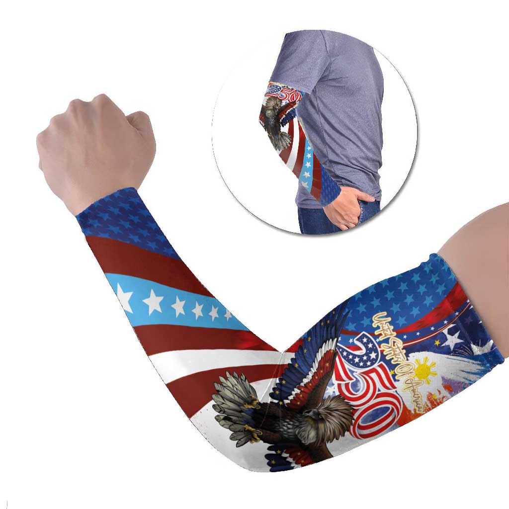 Philippines and United States Semiquincentennial Arm Sleeves Eagle and National Flag Style LT03 Set of 2 Multicolor - Polynesian Pride
