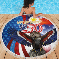 Philippines and United States Semiquincentennial Beach Blanket Eagle and National Flag Style LT03 - Polynesian Pride