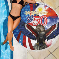 Philippines and United States Semiquincentennial Beach Blanket Eagle and National Flag Style LT03 - Polynesian Pride