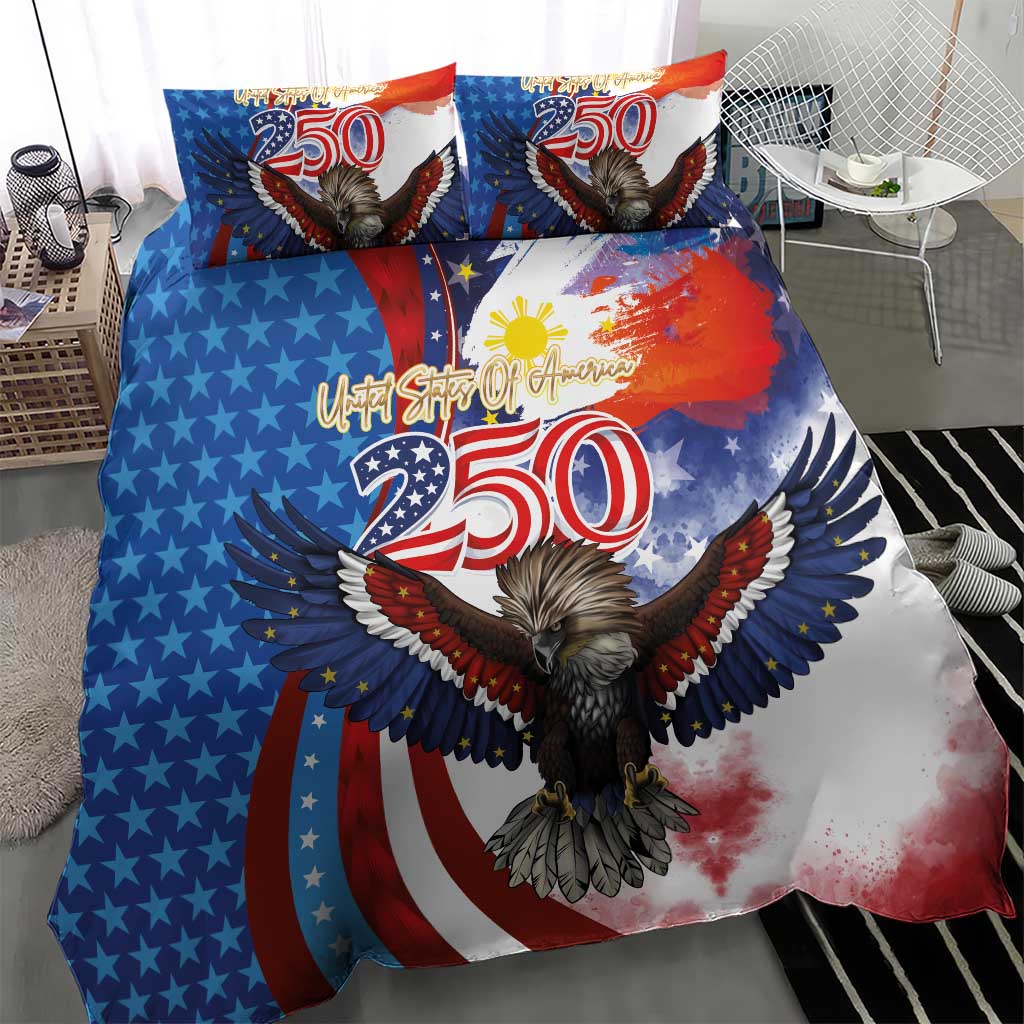 Philippines and United States Semiquincentennial Bedding Set Eagle and National Flag Style LT03 - Polynesian Pride