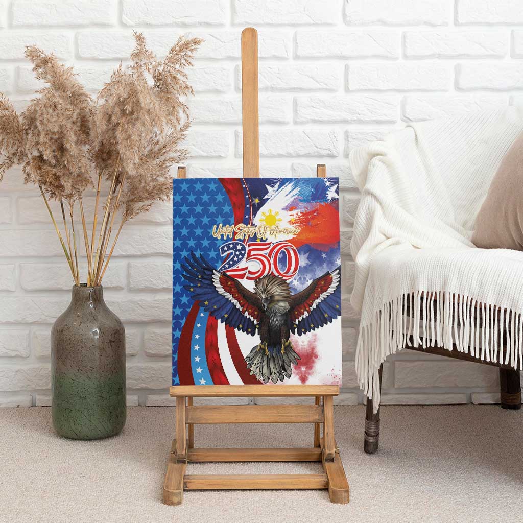 Philippines and United States Semiquincentennial Canvas Wall Art Eagle and National Flag Style LT03 - Polynesian Pride