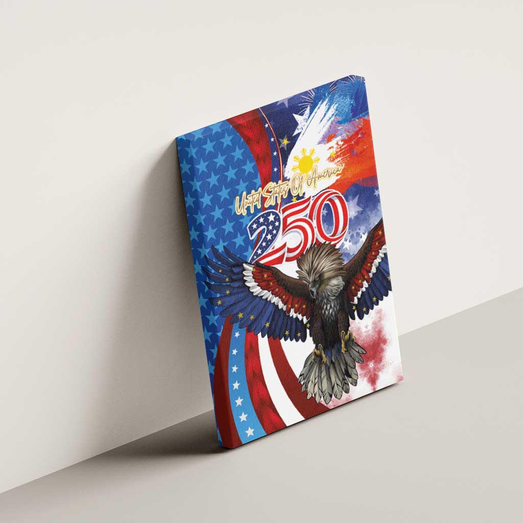 Philippines and United States Semiquincentennial Canvas Wall Art Eagle and National Flag Style LT03 - Polynesian Pride
