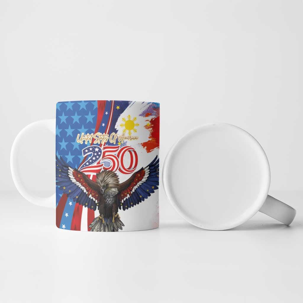 Philippines and United States Semiquincentennial Ceramic Mug Eagle and National Flag Style LT03 - Polynesian Pride