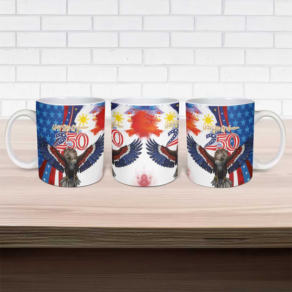 Philippines and United States Semiquincentennial Ceramic Mug Eagle and National Flag Style LT03 - Polynesian Pride