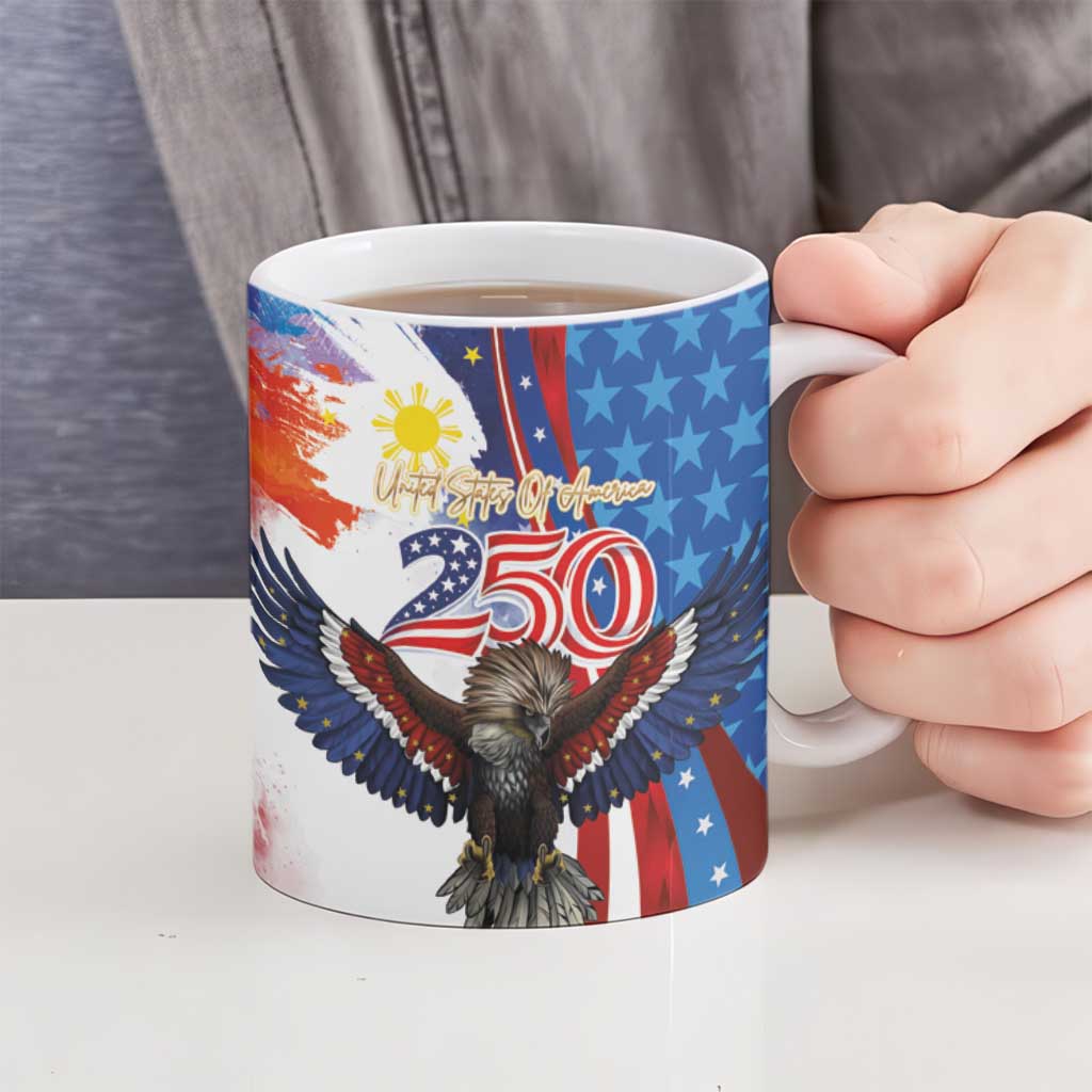 Philippines and United States Semiquincentennial Ceramic Mug Eagle and National Flag Style LT03 - Polynesian Pride