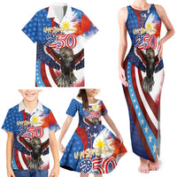 Philippines and United States Semiquincentennial Family Matching Tank Maxi Dress and Hawaiian Shirt Eagle and National Flag Style