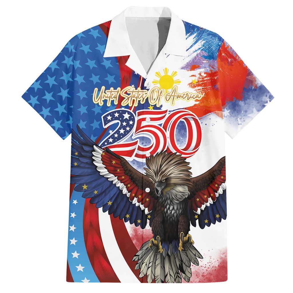 Philippines and United States Semiquincentennial Hawaiian Shirt Eagle and National Flag Style LT03 Multicolor - Polynesian Pride