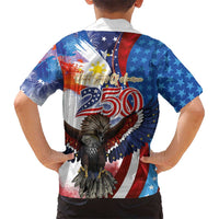 Philippines and United States Semiquincentennial Kid Hawaiian Shirt Eagle and National Flag Style