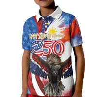Philippines and United States Semiquincentennial Kid Polo Shirt Eagle and National Flag Style LT03 Kid Multicolor - Polynesian Pride
