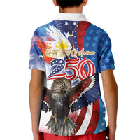 Philippines and United States Semiquincentennial Kid Polo Shirt Eagle and National Flag Style LT03 - Polynesian Pride