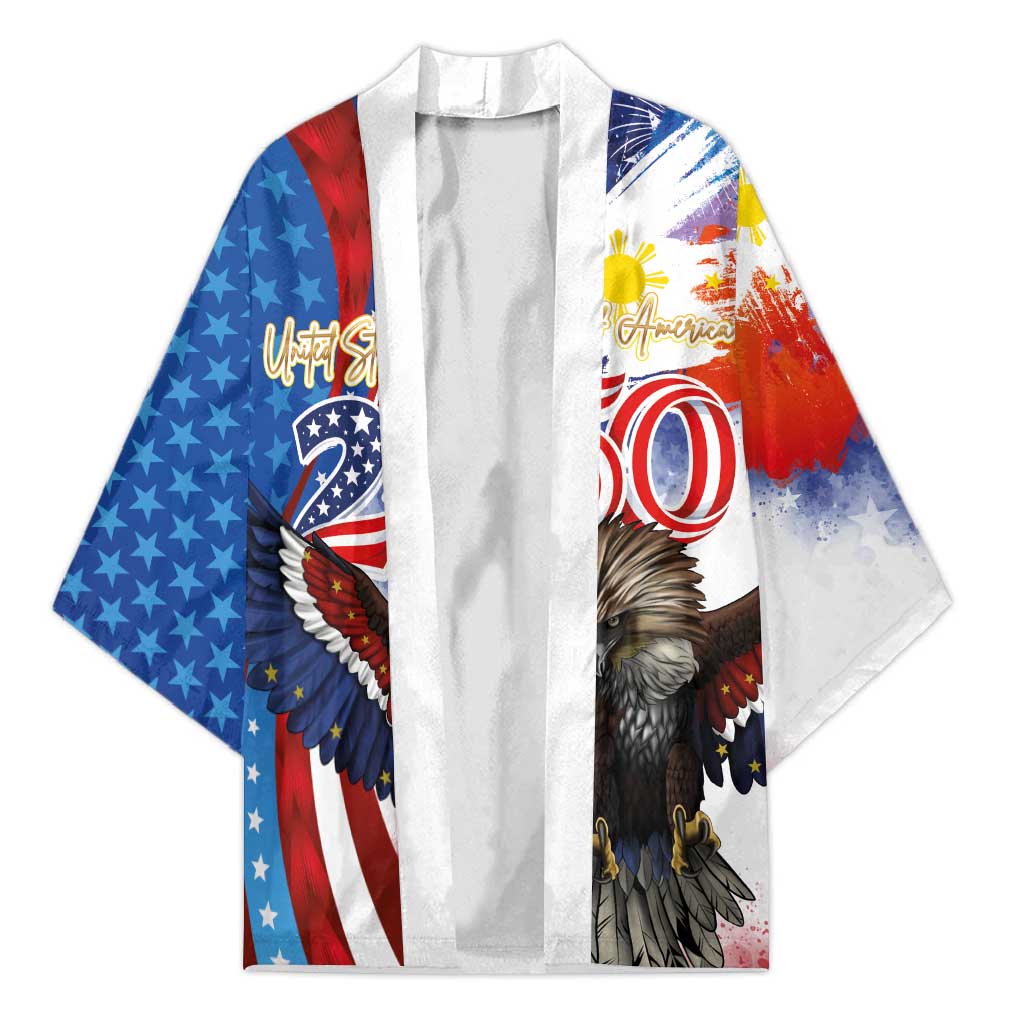 Philippines and United States Semiquincentennial Kimono Eagle and National Flag Style