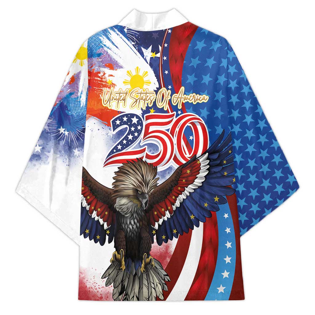 Philippines and United States Semiquincentennial Kimono Eagle and National Flag Style
