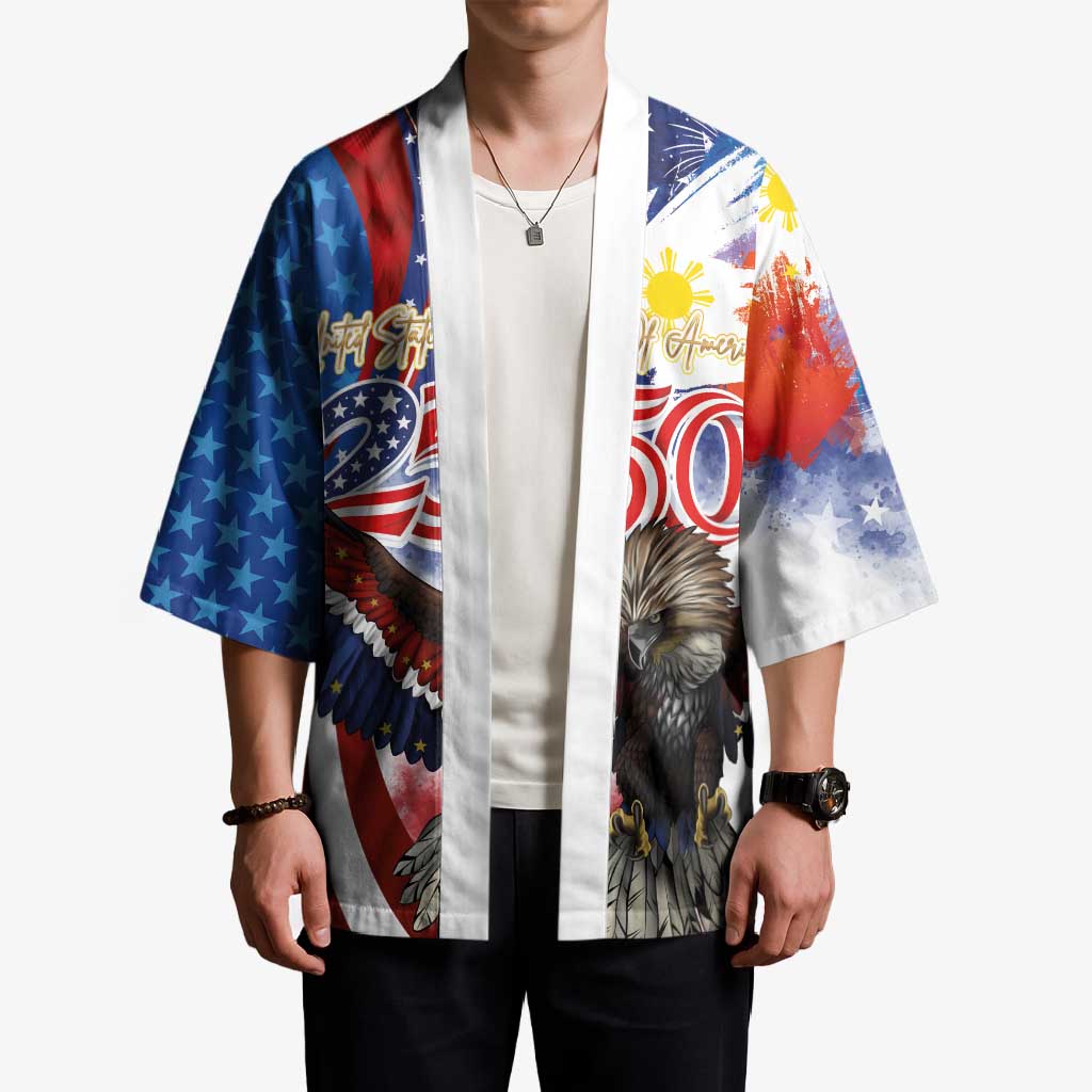 Philippines and United States Semiquincentennial Kimono Eagle and National Flag Style