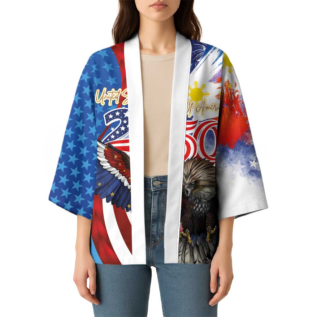 Philippines and United States Semiquincentennial Kimono Eagle and National Flag Style