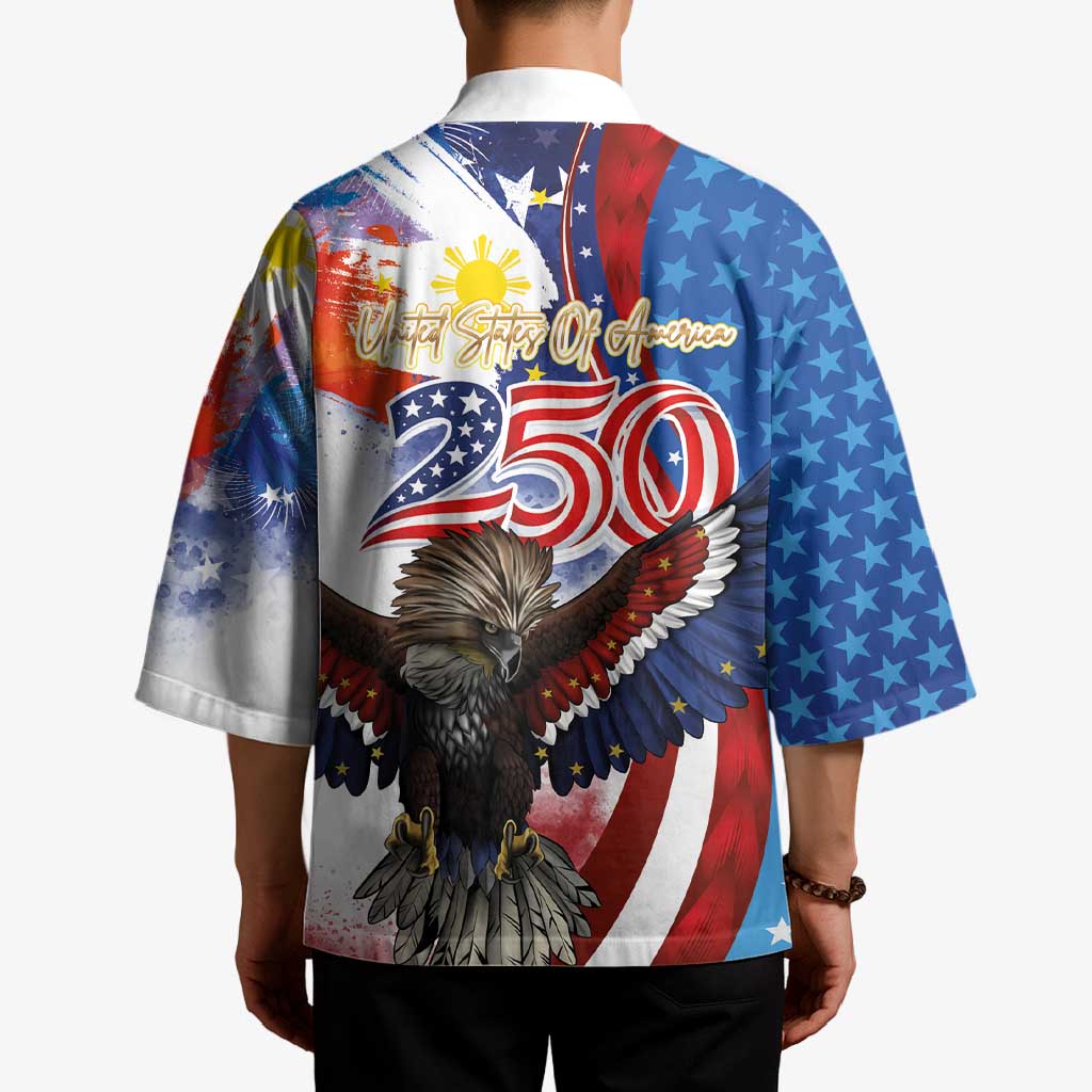Philippines and United States Semiquincentennial Kimono Eagle and National Flag Style