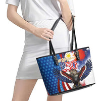 Philippines and United States Semiquincentennial Leather Tote Bag Eagle and National Flag Style LT03 - Polynesian Pride