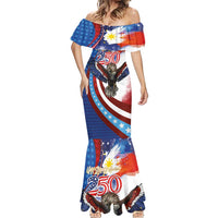 Philippines and United States Semiquincentennial Mermaid Dress Eagle and National Flag Style LT03 - Polynesian Pride
