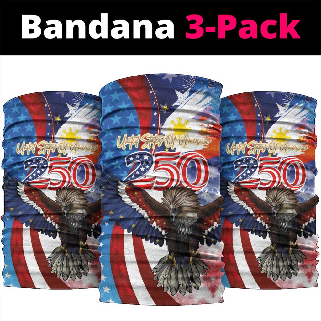 Philippines and United States Semiquincentennial Neck Gaiter Eagle and National Flag Style