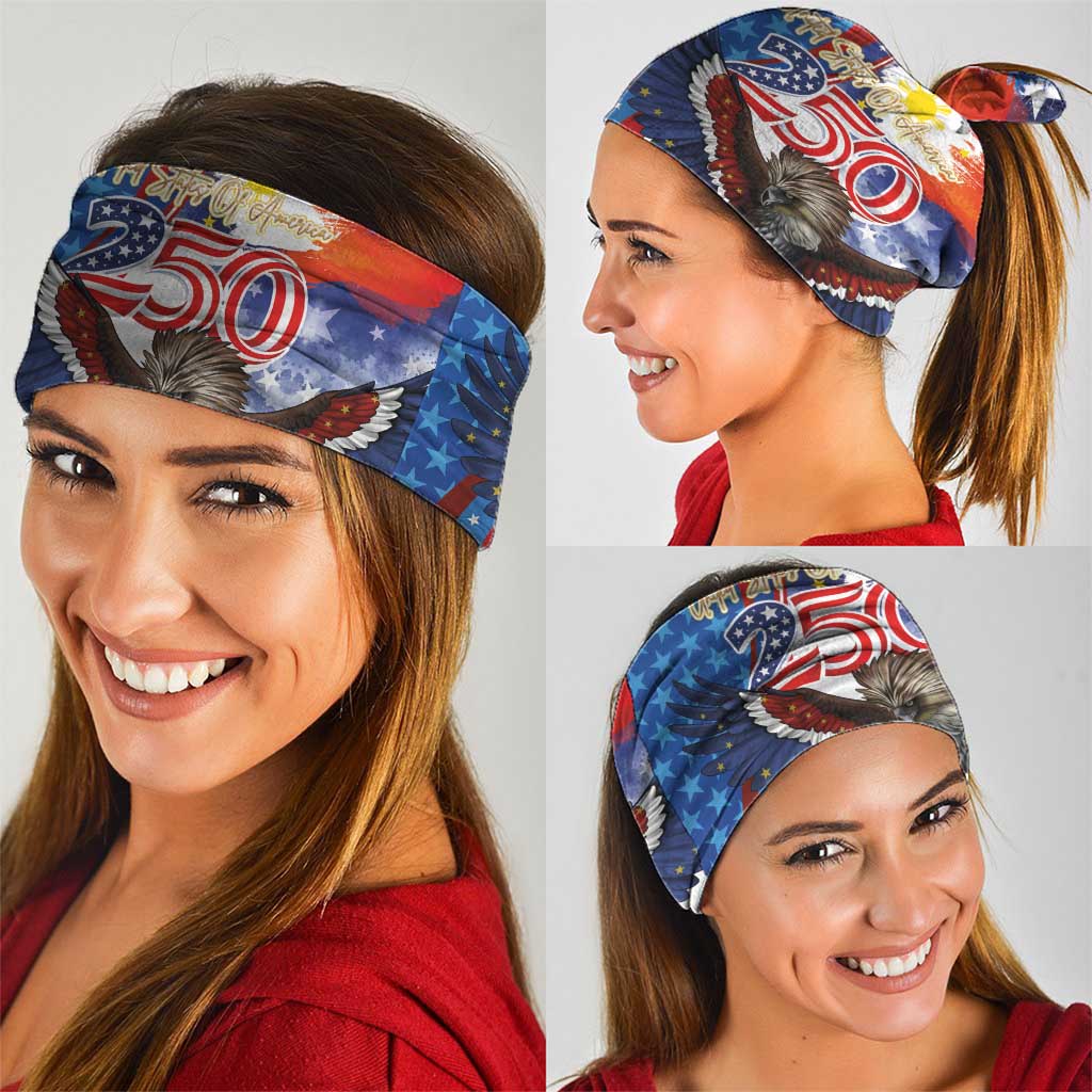 Philippines and United States Semiquincentennial Neck Gaiter Eagle and National Flag Style