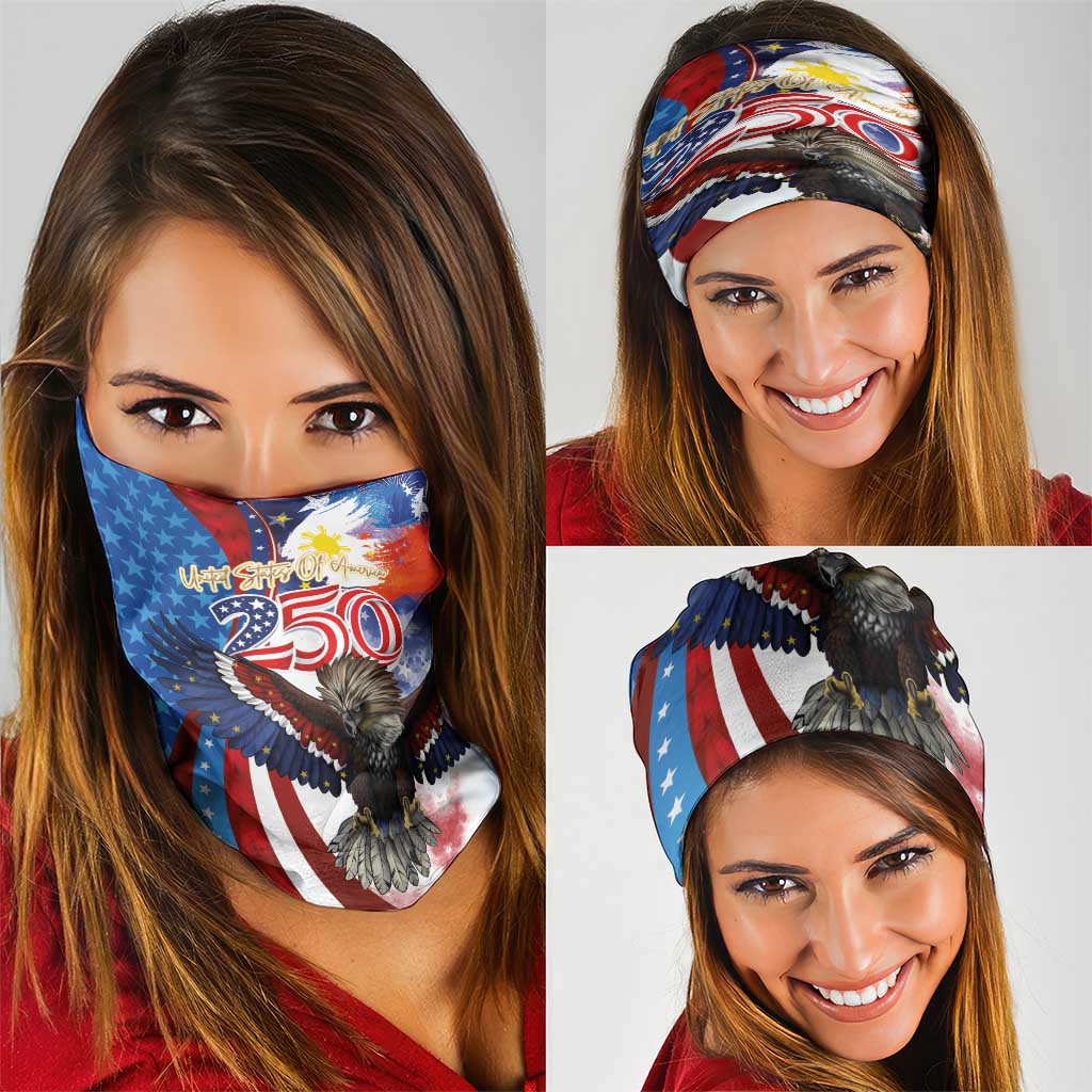 Philippines and United States Semiquincentennial Neck Gaiter Eagle and National Flag Style
