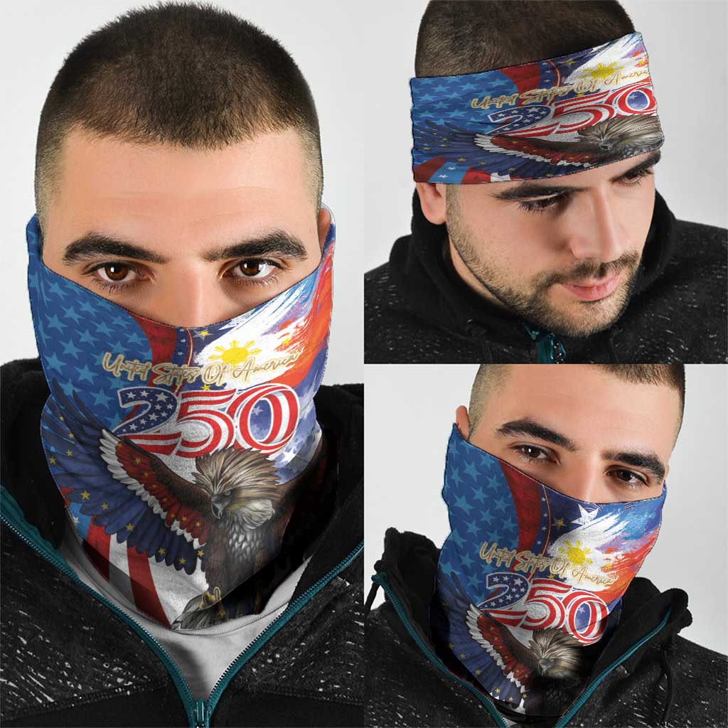 Philippines and United States Semiquincentennial Neck Gaiter Eagle and National Flag Style