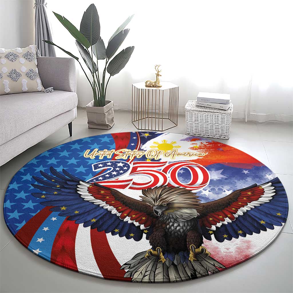 Philippines and United States Semiquincentennial Round Carpet Eagle and National Flag Style LT03 - Polynesian Pride