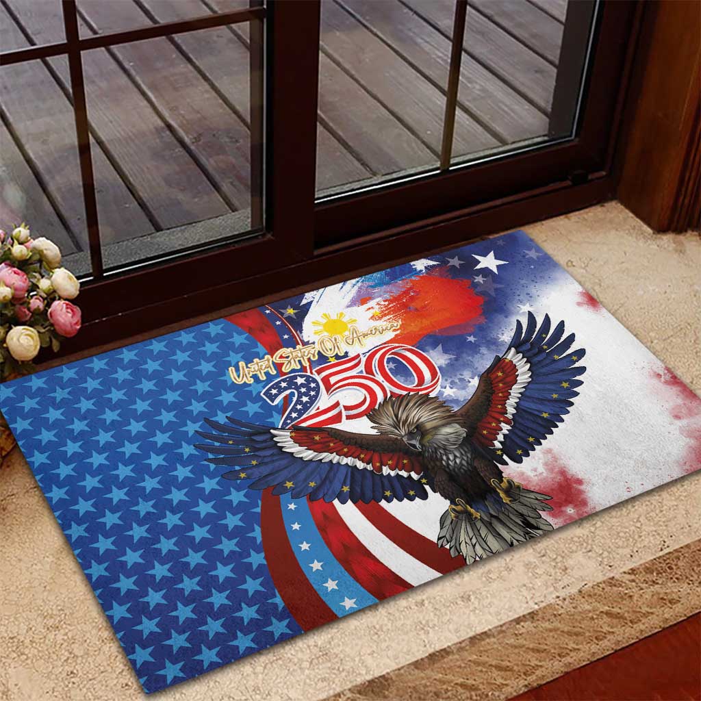 Philippines and United States Semiquincentennial Rubber Doormat Eagle and National Flag Style LT03 - Polynesian Pride