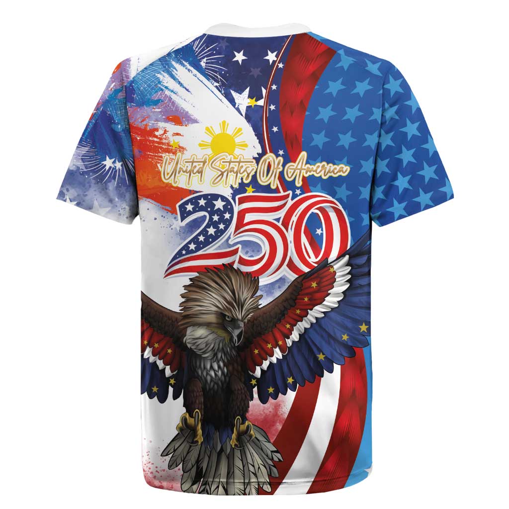 Philippines and United States Semiquincentennial Rugby Jersey Eagle and National Flag Style LT03 - Polynesian Pride
