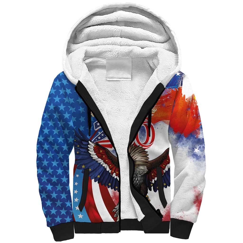 Philippines and United States Semiquincentennial Sherpa Hoodie Eagle and National Flag Style LT03 Unisex Multicolor - Polynesian Pride