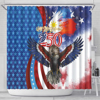 Philippines and United States Semiquincentennial Shower Curtain Eagle and National Flag Style LT03 - Polynesian Pride