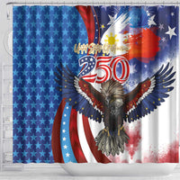 Philippines and United States Semiquincentennial Shower Curtain Eagle and National Flag Style LT03 - Polynesian Pride