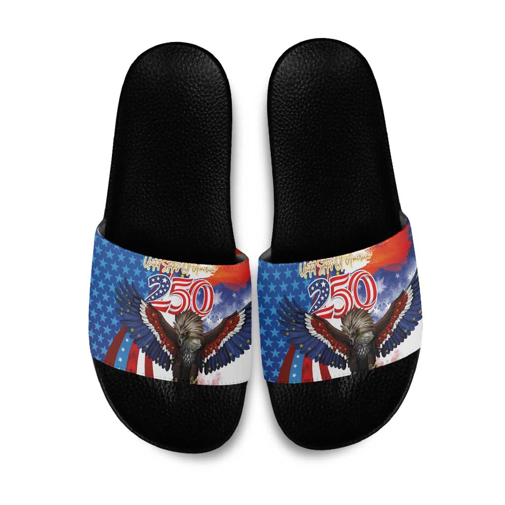 Philippines and United States Semiquincentennial Slide Sandals Eagle and National Flag Style LT03 Multicolor - Polynesian Pride