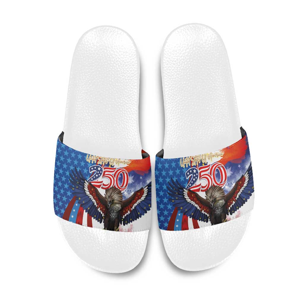 Philippines and United States Semiquincentennial Slide Sandals Eagle and National Flag Style