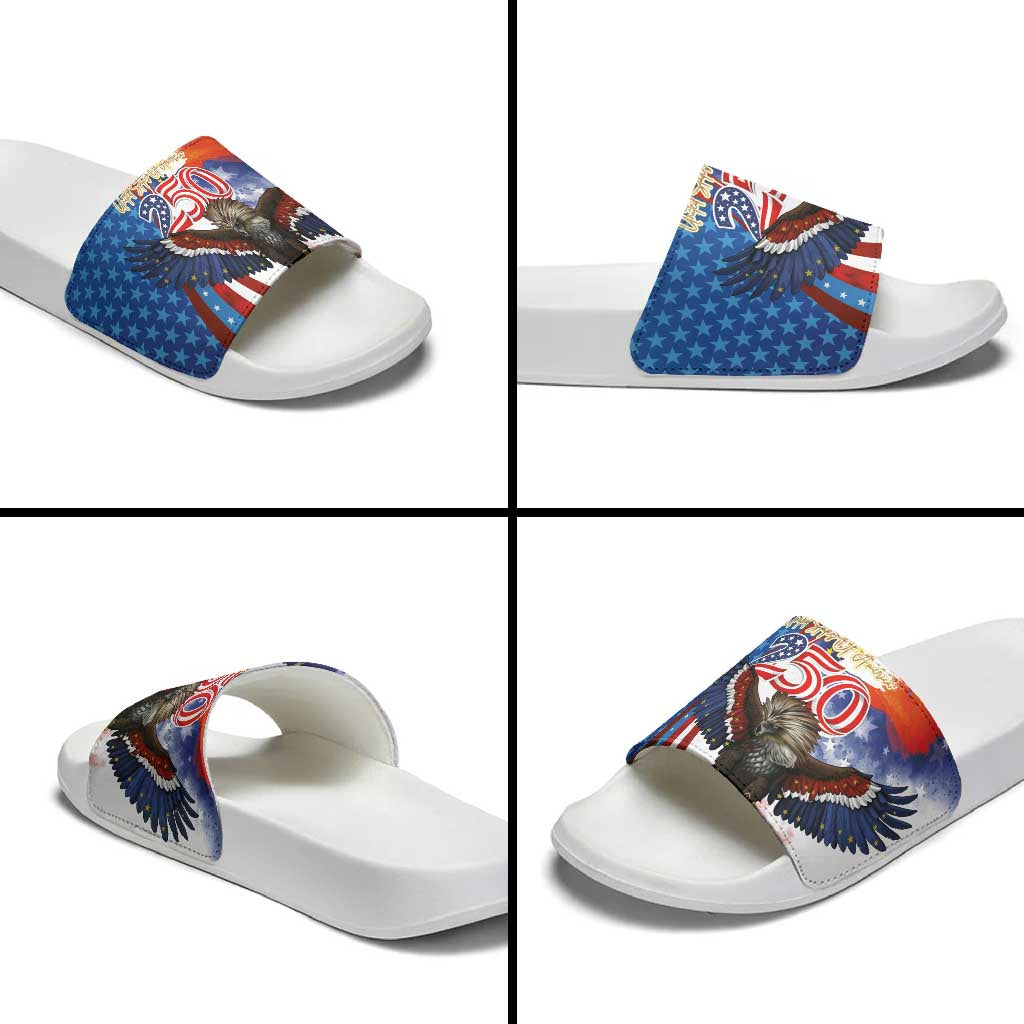 Philippines and United States Semiquincentennial Slide Sandals Eagle and National Flag Style