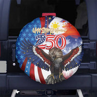 Philippines and United States Semiquincentennial Spare Tire Cover Eagle and National Flag Style LT03 No hole Multicolor - Polynesian Pride