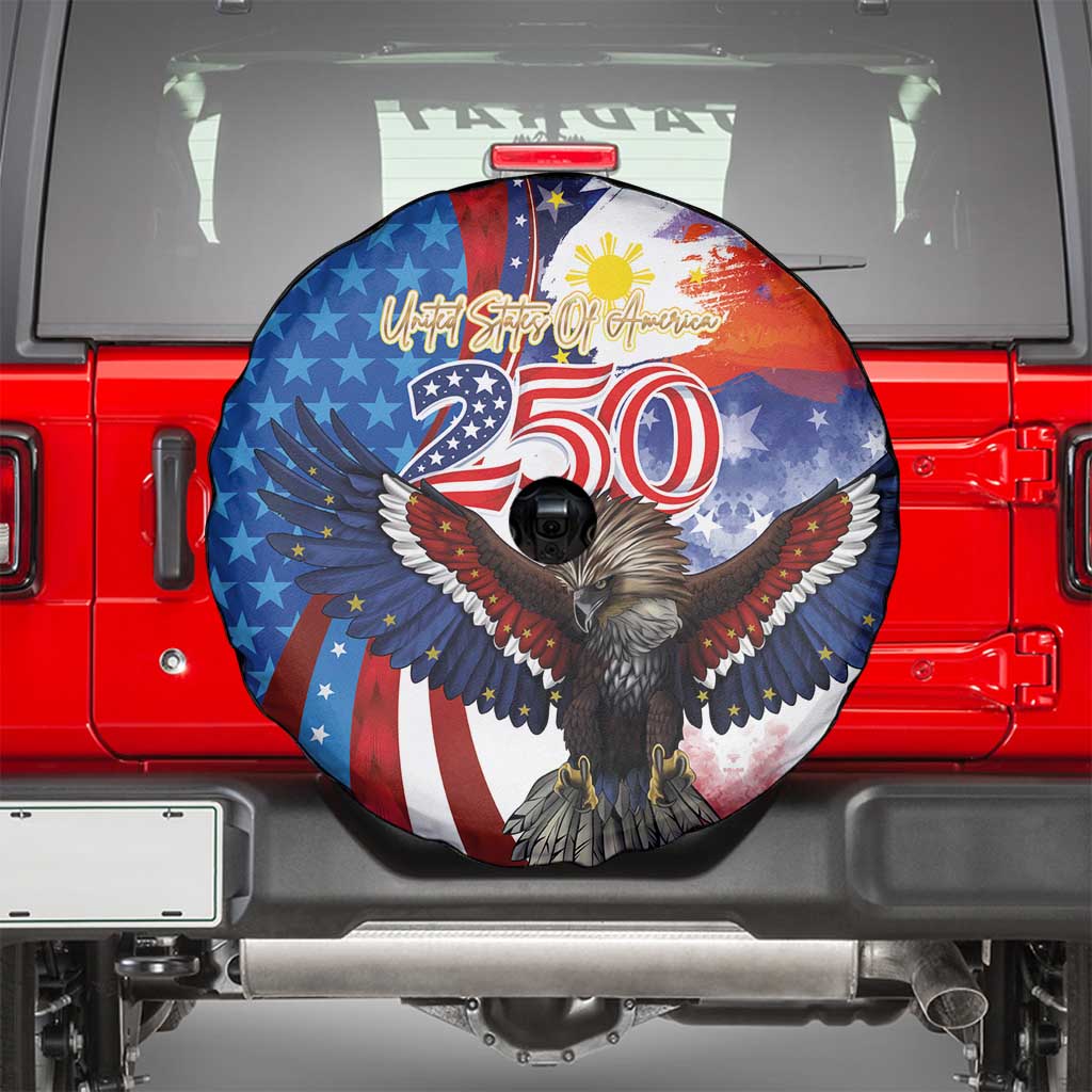 Philippines and United States Semiquincentennial Spare Tire Cover Eagle and National Flag Style LT03 - Polynesian Pride