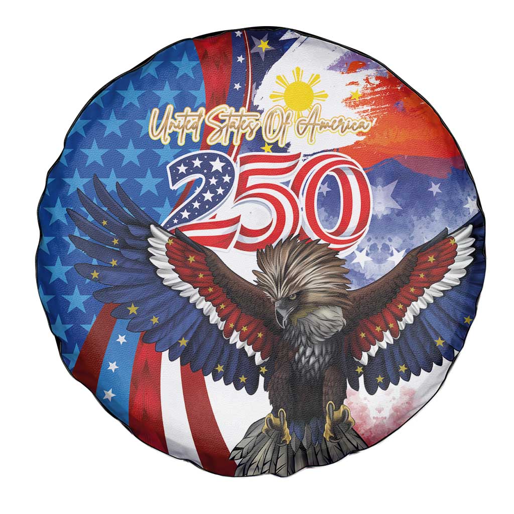 Philippines and United States Semiquincentennial Spare Tire Cover Eagle and National Flag Style LT03 - Polynesian Pride