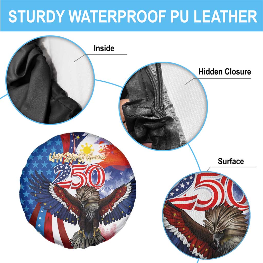 Philippines and United States Semiquincentennial Spare Tire Cover Eagle and National Flag Style LT03 - Polynesian Pride