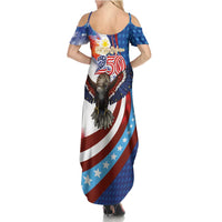 Philippines and United States Semiquincentennial Summer Maxi Dress Eagle and National Flag Style LT03 - Polynesian Pride