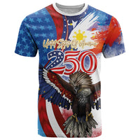 Philippines and United States Semiquincentennial T Shirt Eagle and National Flag Style LT03 Multicolor - Polynesian Pride