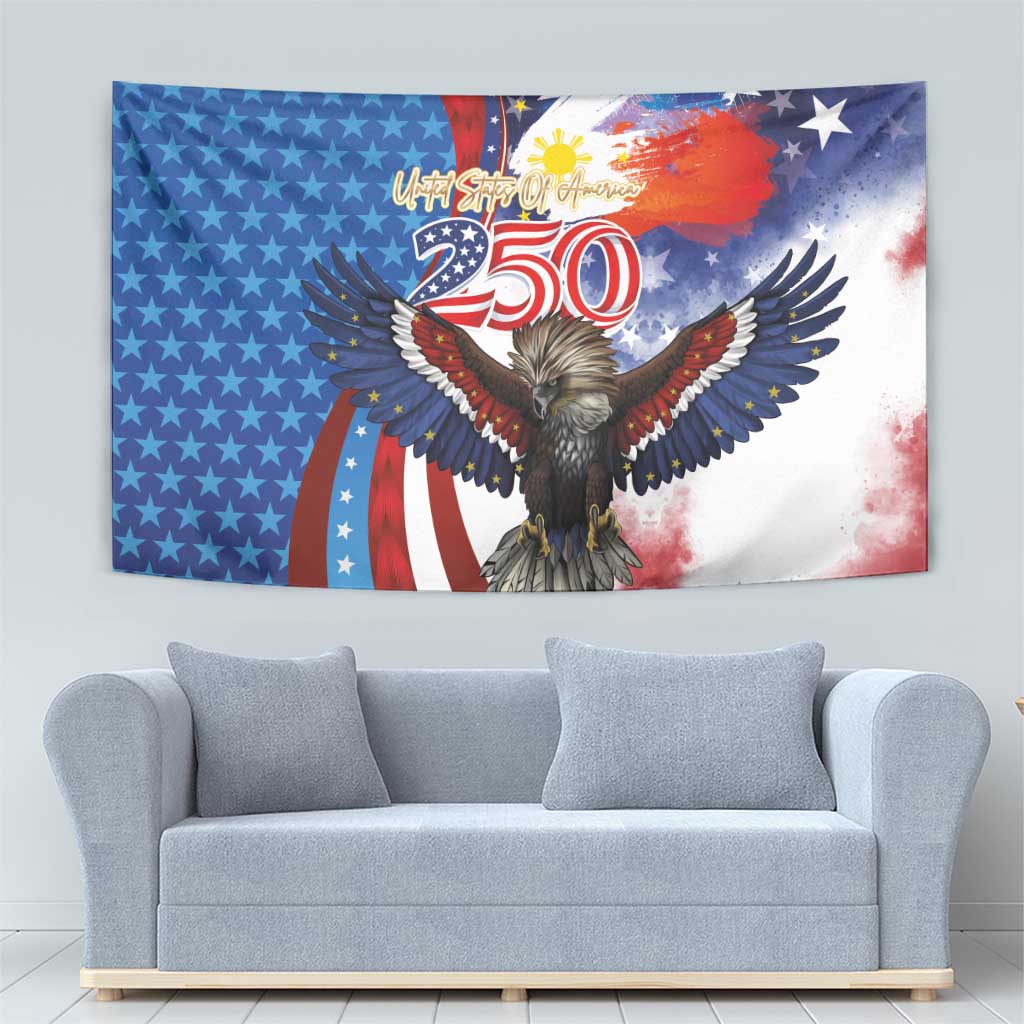 Philippines and United States Semiquincentennial Tapestry Eagle and National Flag Style LT03 - Polynesian Pride