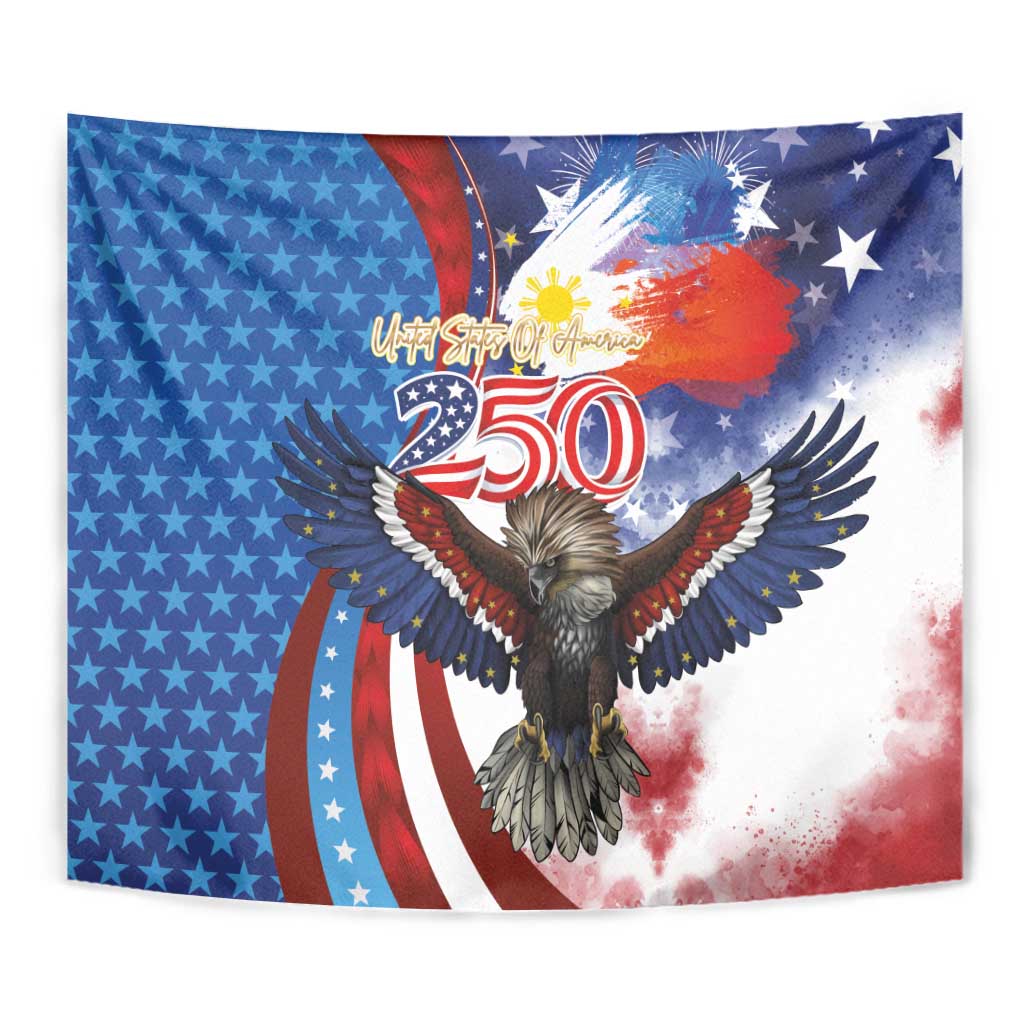 Philippines and United States Semiquincentennial Tapestry Eagle and National Flag Style LT03 - Polynesian Pride
